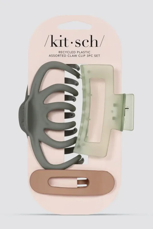 KITSCH Assorted Claw Clip - 3 pc sold by Maude