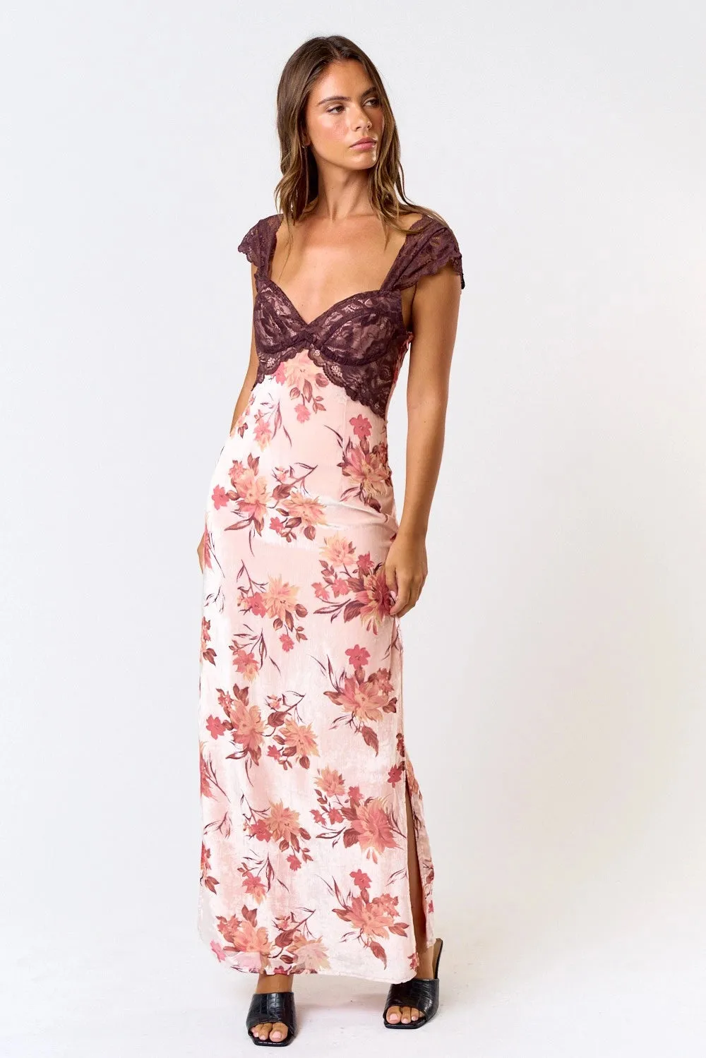 Anna Velvet Lace Maxi Dress sold by Maude product image thumbnail 3