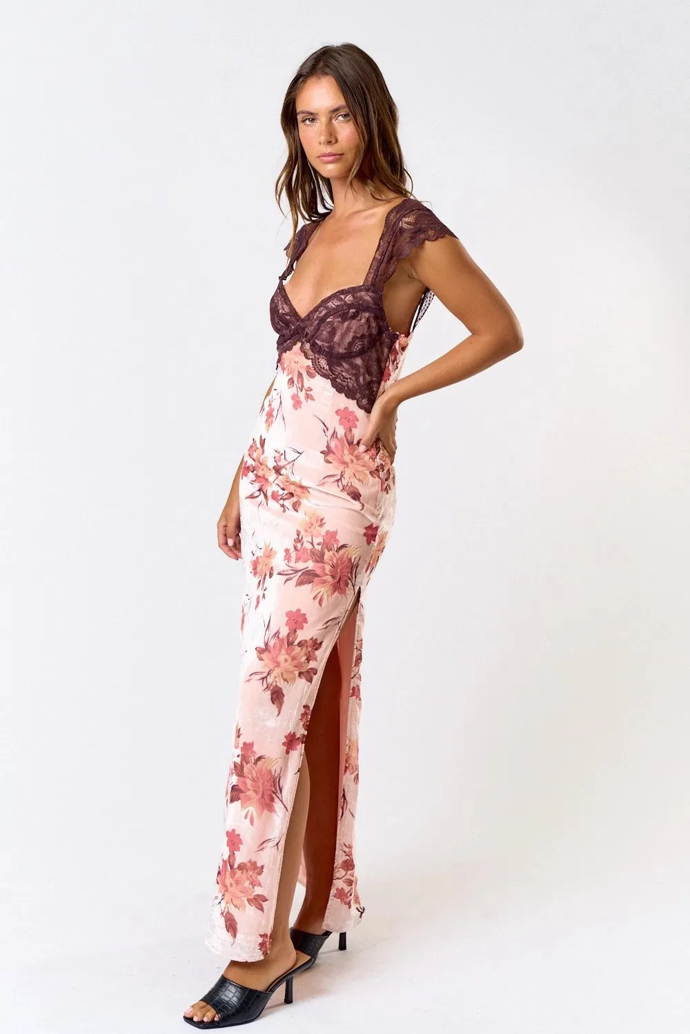 Anna Velvet Lace Maxi Dress sold by Maude product image thumbnail 4
