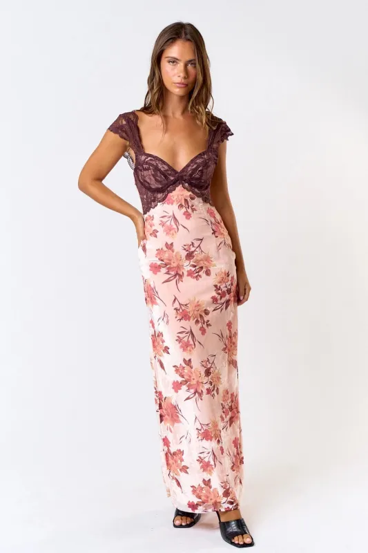 Anna Velvet Lace Maxi Dress made by Blue Blush