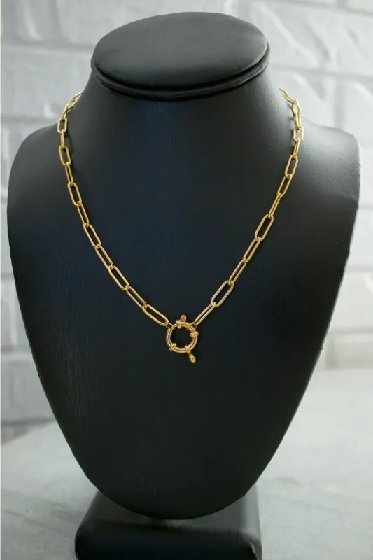 18K Emily Charm Clasp Necklace sold by Maude