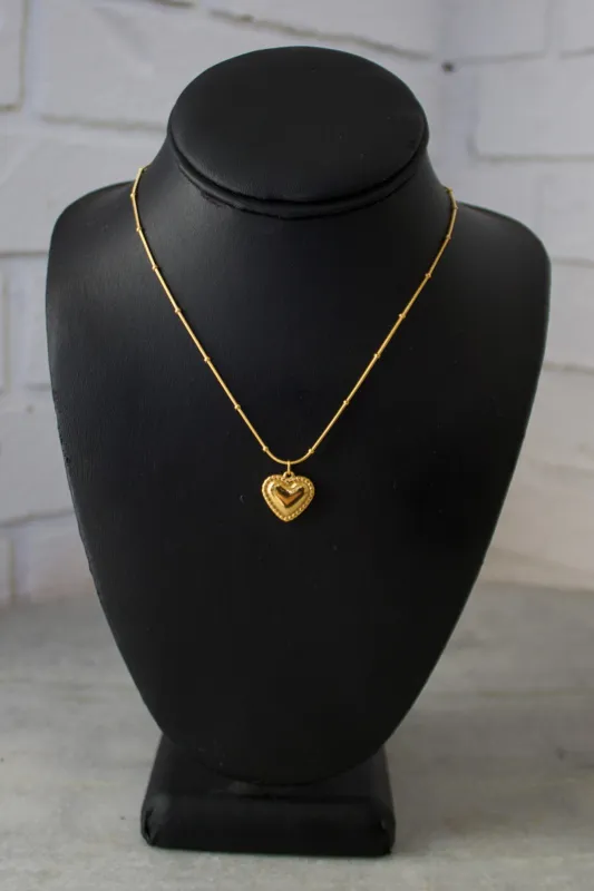 18K Heart Pendant Necklace sold by Maude