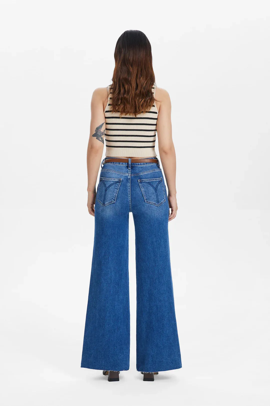 Utility Patch Pocket Wide Leg Jeans - Dark Indigo sold by Maude product image thumbnail 3
