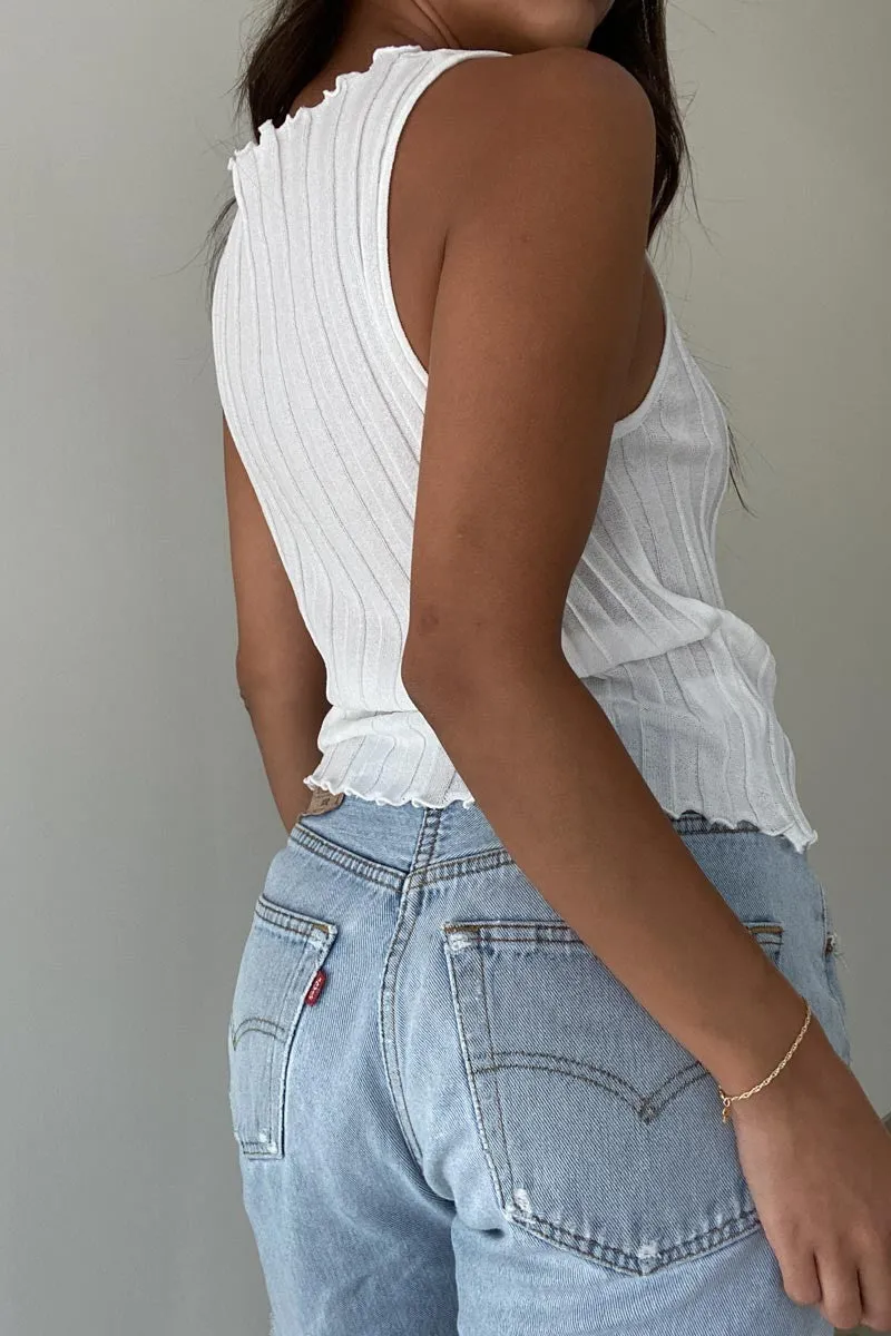 Lettuce Stitch Detail Tank sold by Maude product image thumbnail 4