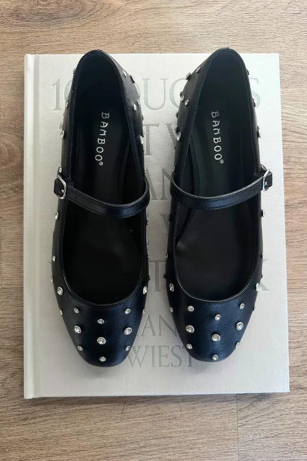 Rhinestone Mary Jane Flats - Black sold by Maude product image thumbnail 2