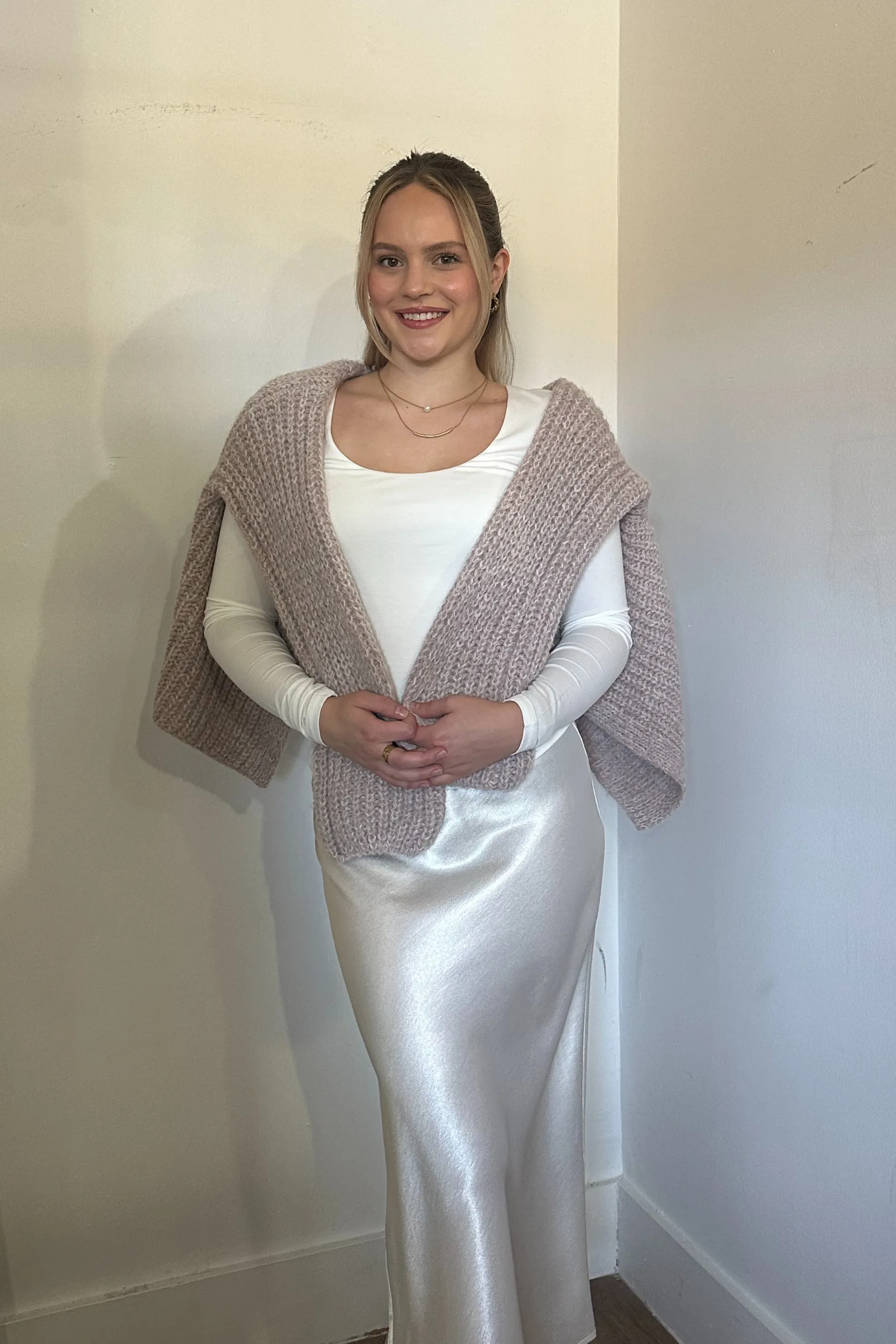 High Waisted Satin Midi Skirt sold by Maude product image thumbnail 3