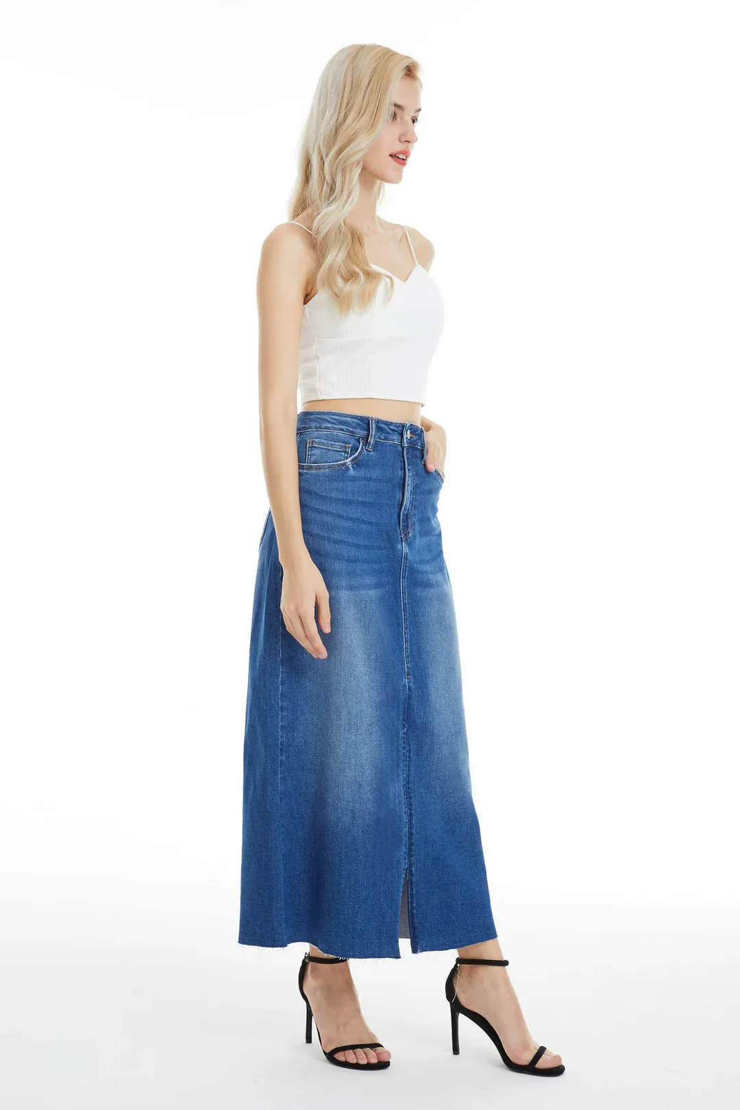 Denim Midi Skirt sold by Maude product image thumbnail 5