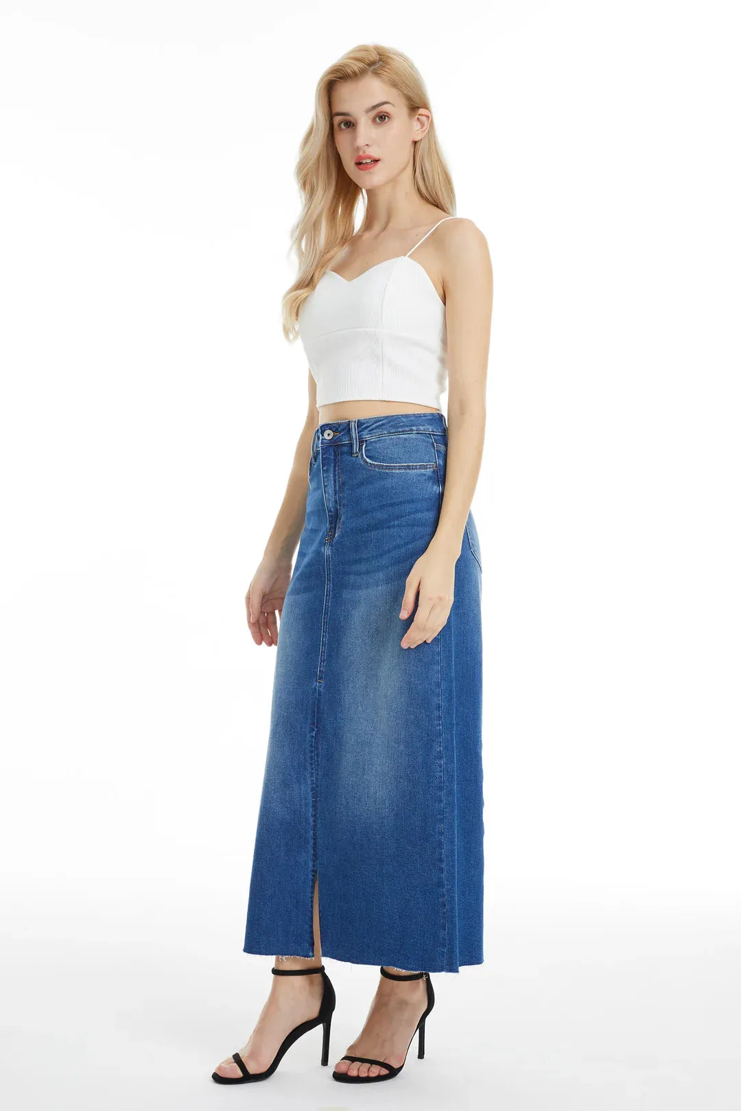 Denim Midi Skirt sold by Maude product image thumbnail 3