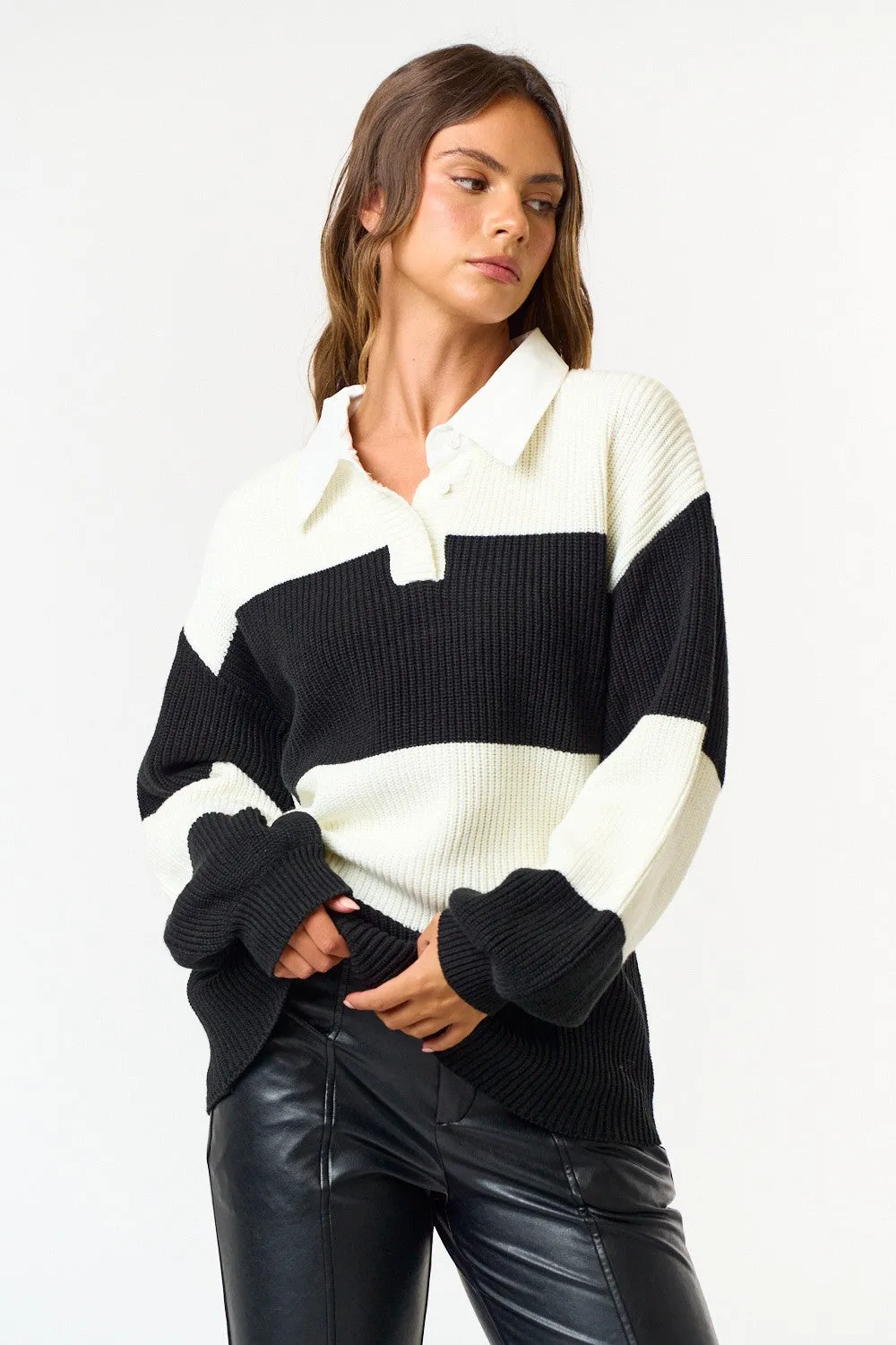 Striped Polo Sweater sold by Maude product image thumbnail 2