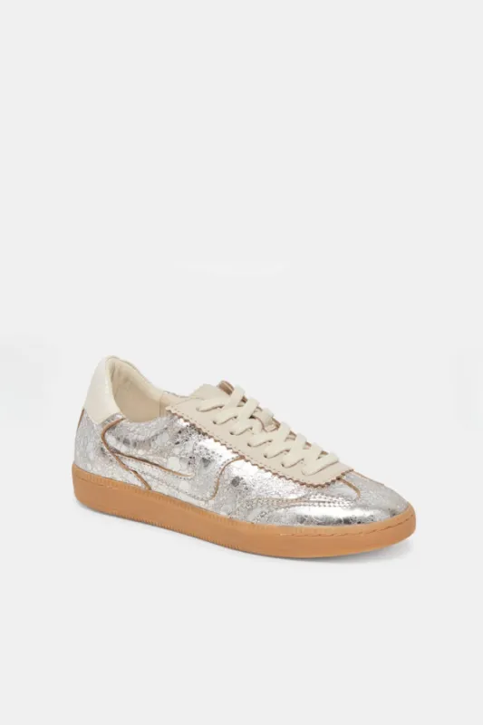 Dolce Vita Notice Sneaker - Silver Distressed Leather sold by Maude