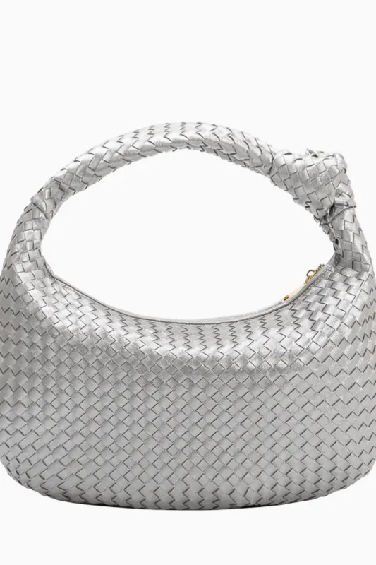 Melie Bianco - Brigitte Handle Bag - Silver sold by Maude