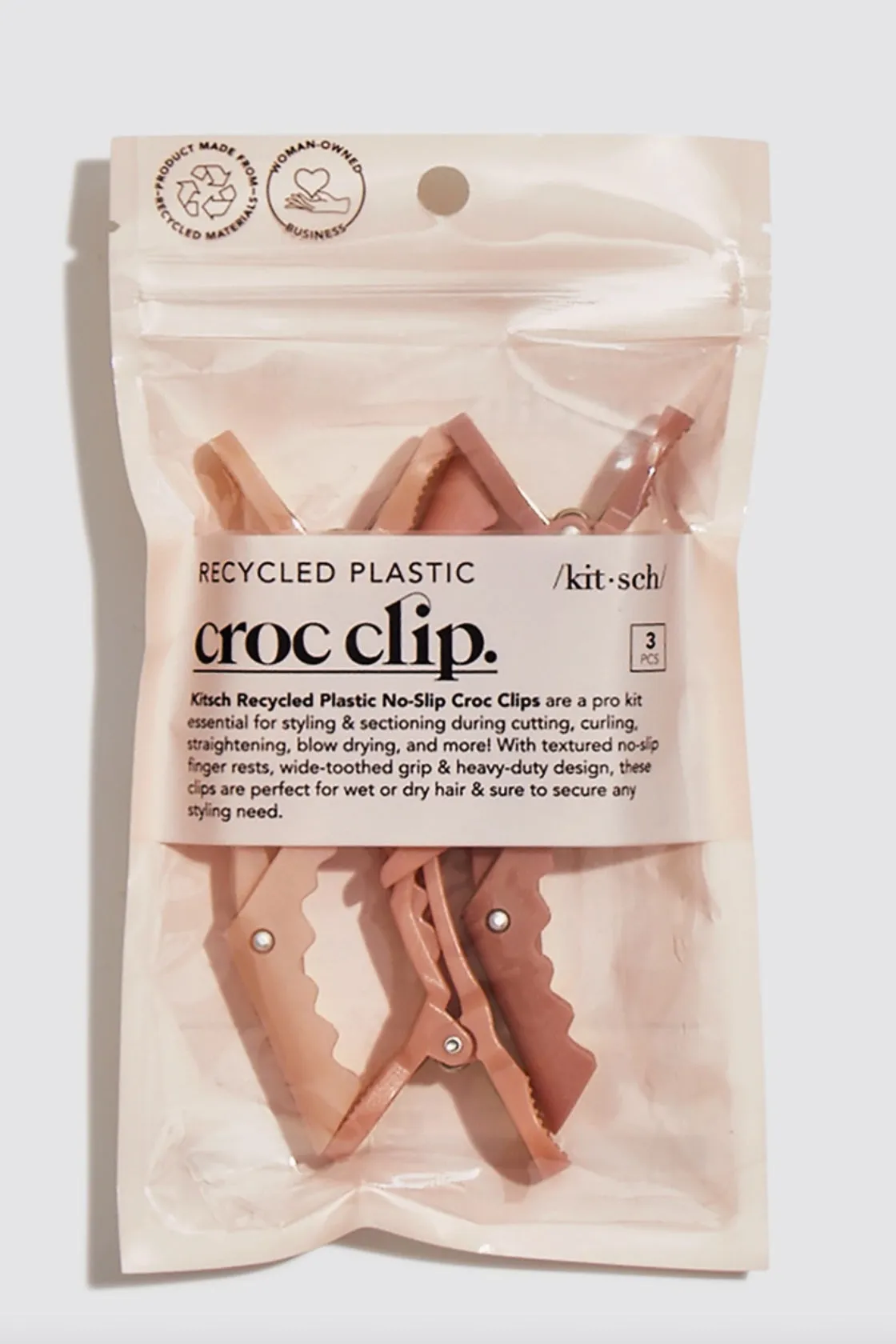 KITSCH Recycled Plastic Crocodile Clips - 3 pc sold by Maude