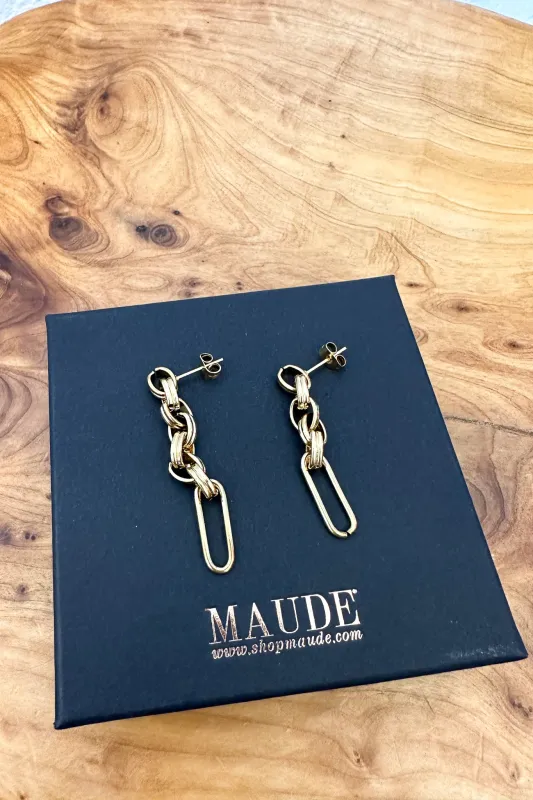 18K Tessa Chain Link Earrings sold by Maude