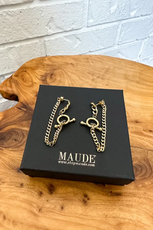 18K Bea Statement Chain Earrings sold by Maude