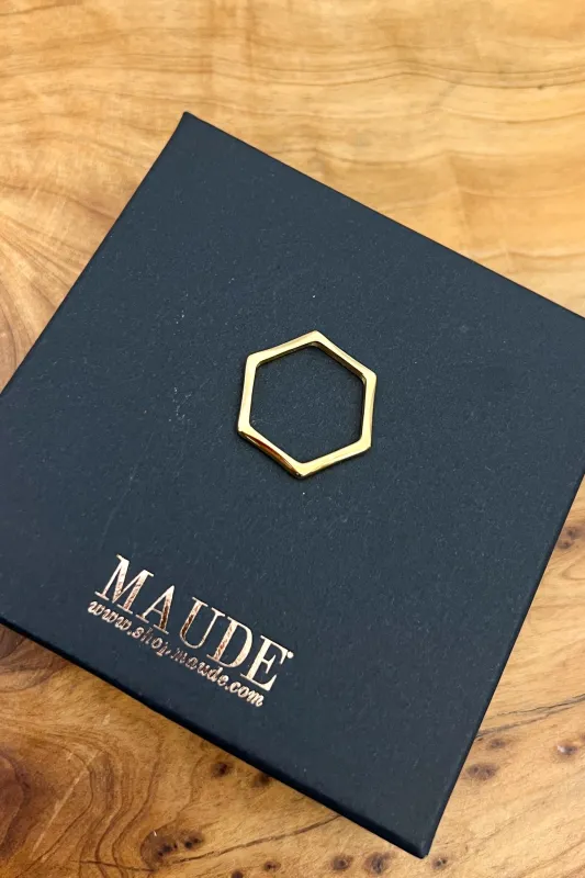 18K Hexagon Ring sold by Maude