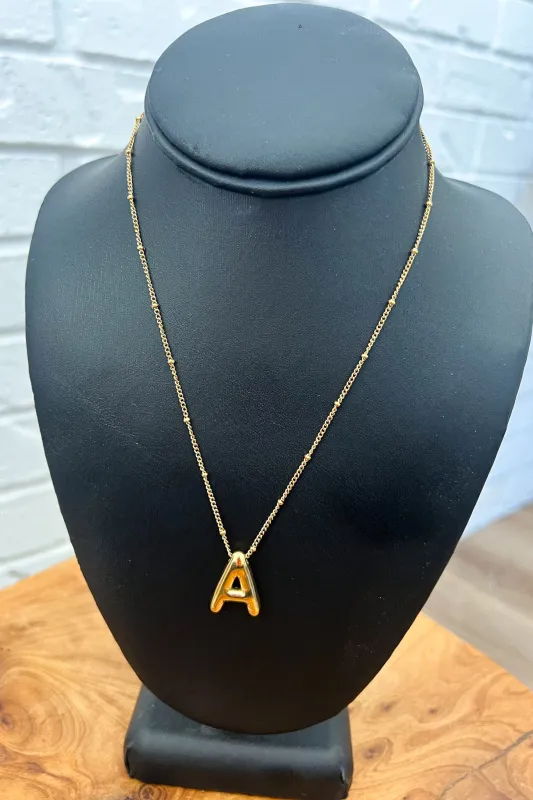 18K Balloon Initial Necklace sold by Maude