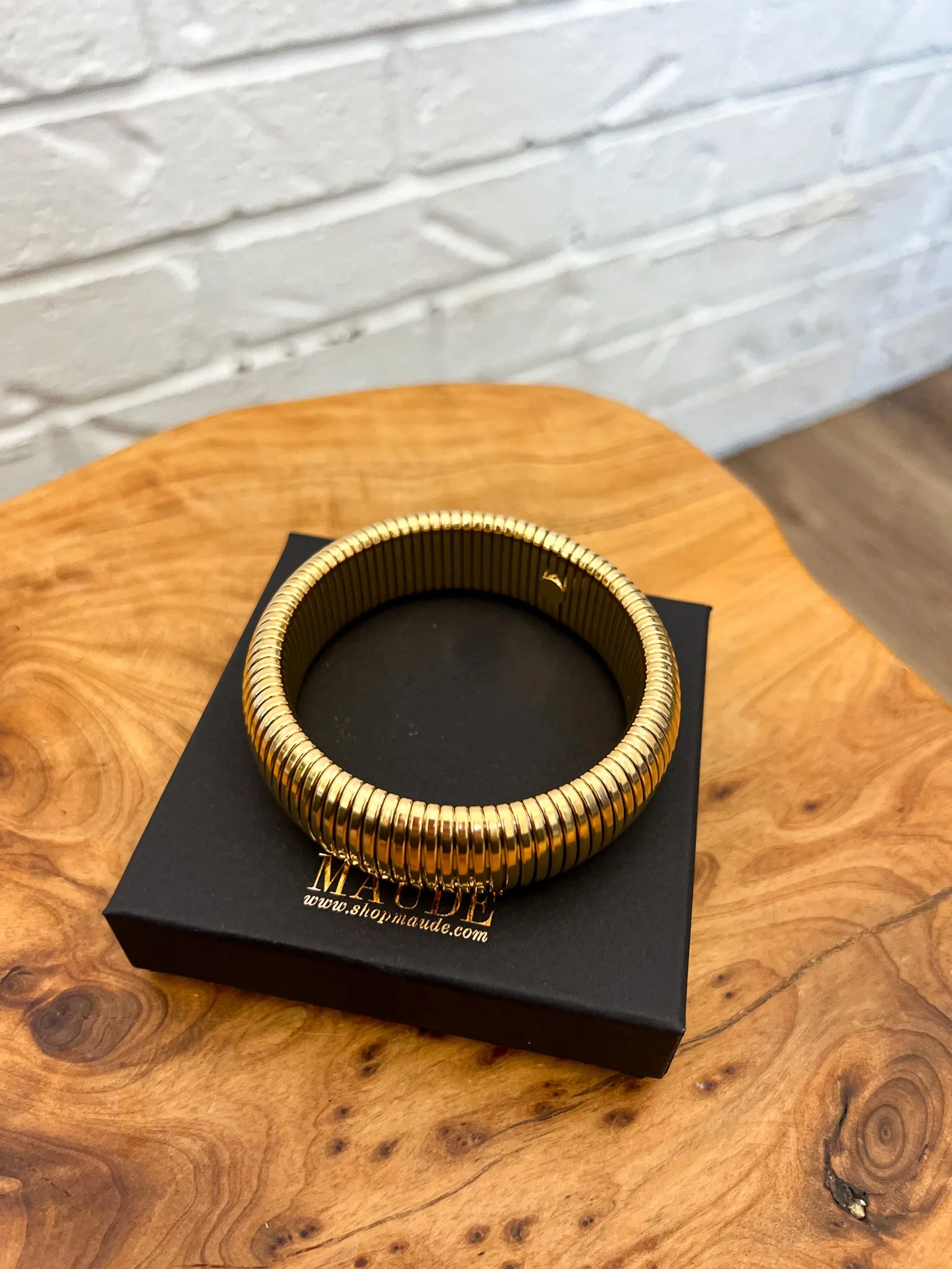 18K Leah Thick Bracelet sold by Maude product image thumbnail 2