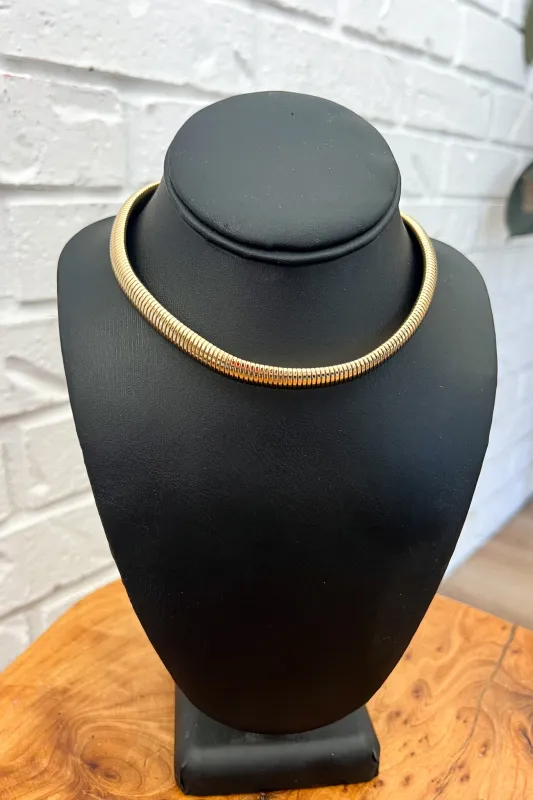 18K Mariah Thick Choker Necklace - Gold sold by Maude