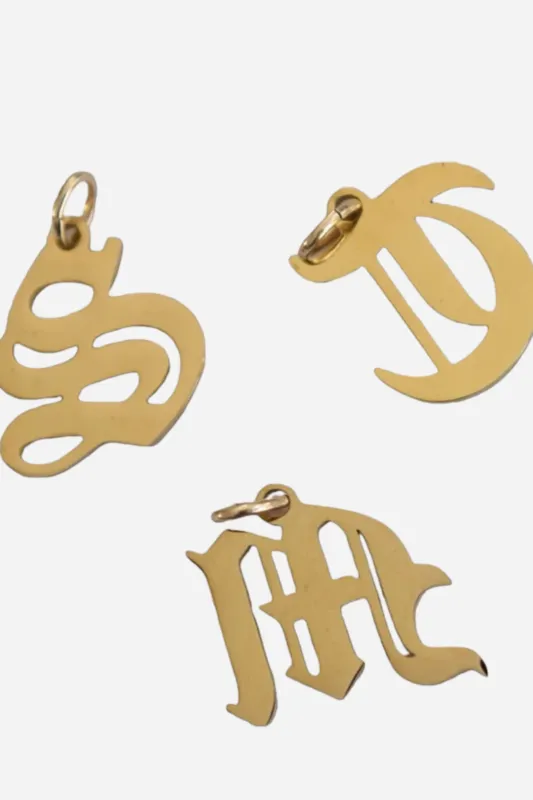 FARRAH B Gothic Initial Charm sold by Maude