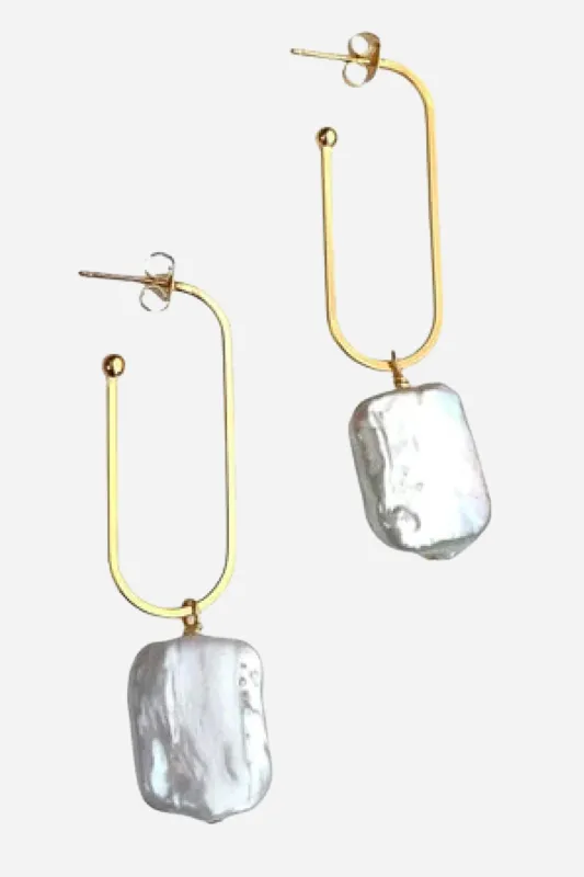 Farrah B Glimmer Pearl Earrings sold by Maude