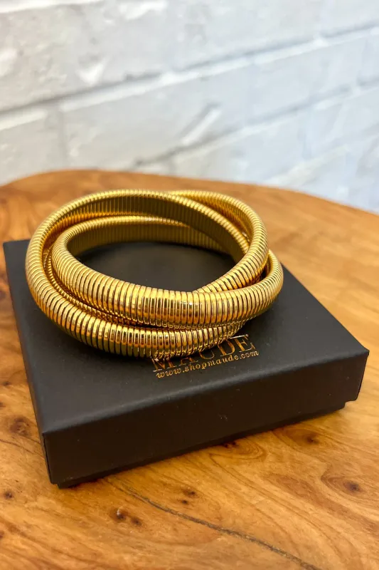18K In the Moment Bracelet Set - Gold sold by Maude