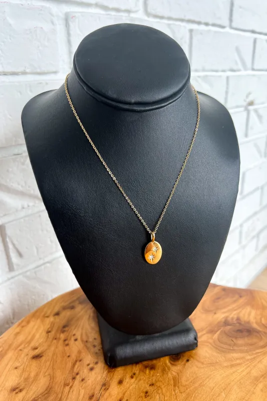 18K Two Stars Pendant Necklace sold by Maude