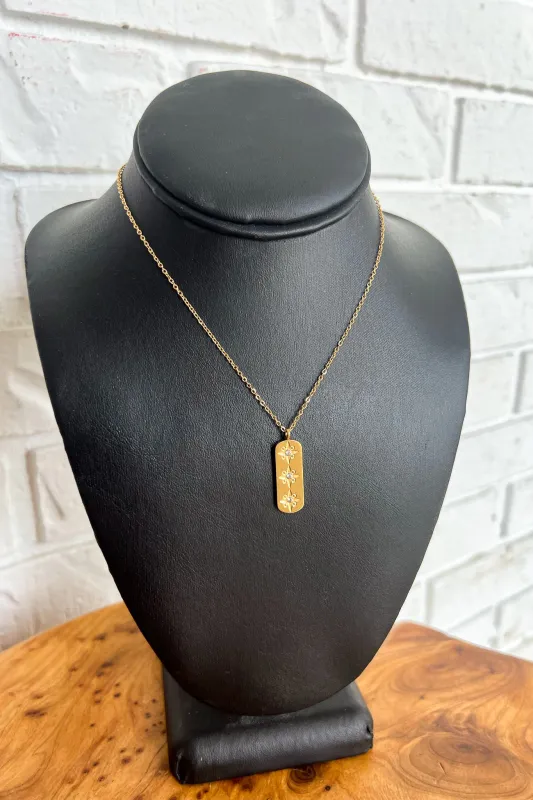 18K Trio Stars Pendant Necklace sold by Maude