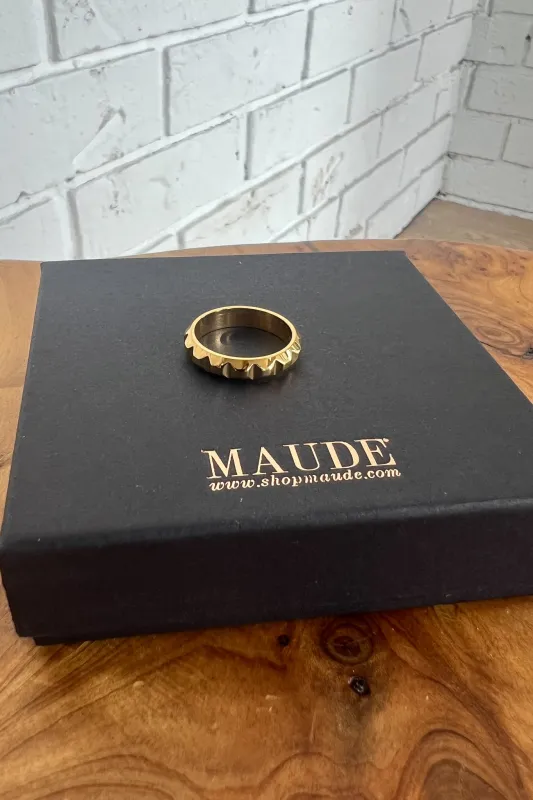18K Sadie Textured Ring sold by Maude