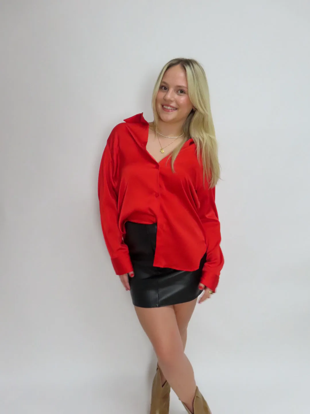 Paris Silky Button Down Top sold by Maude product image thumbnail 3