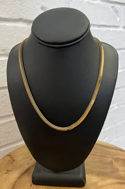 18K Evie Squared Off Gold Necklace sold by Maude