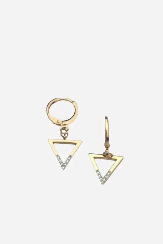 Farrah B Triangle Huggie Earrings sold by Maude