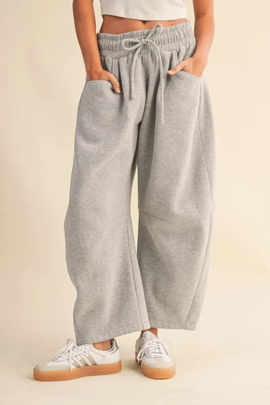 Barrel Sweatpants - Heather Grey sold by Maude