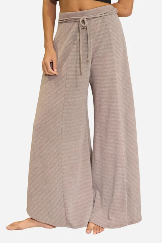 Spaghetti Tie Wide Leg Pants - Taupe sold by Maude