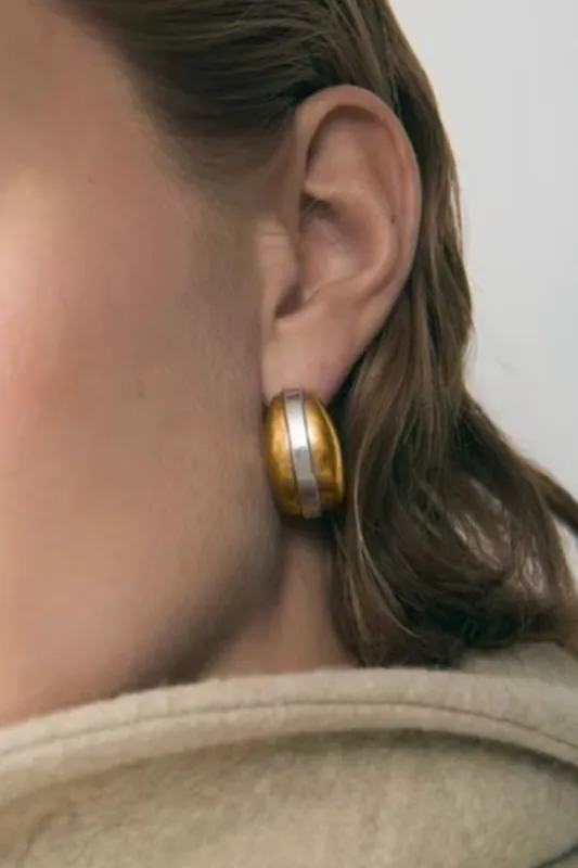 18K Emma Two Tone Earrings made by Maude