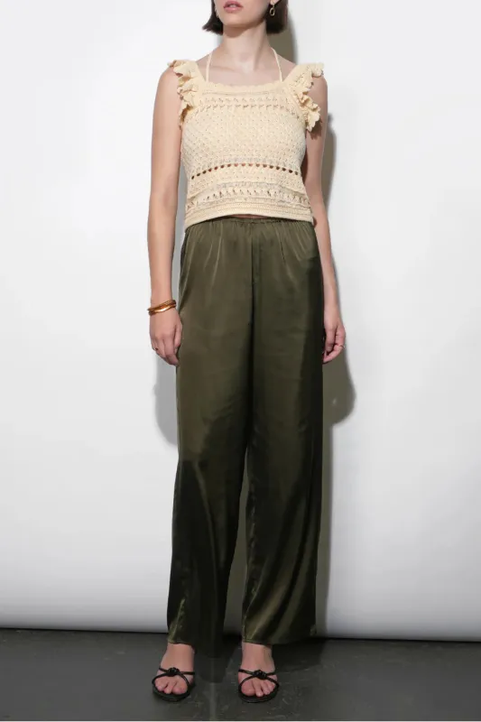 Fiona Wide Leg Pants - Olive sold by Maude