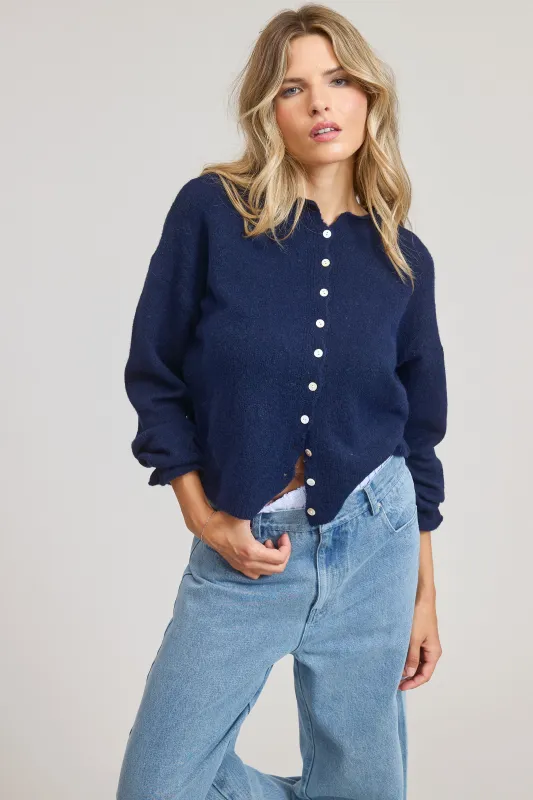 Elise Button Down Cardigan - Navy sold by Maude
