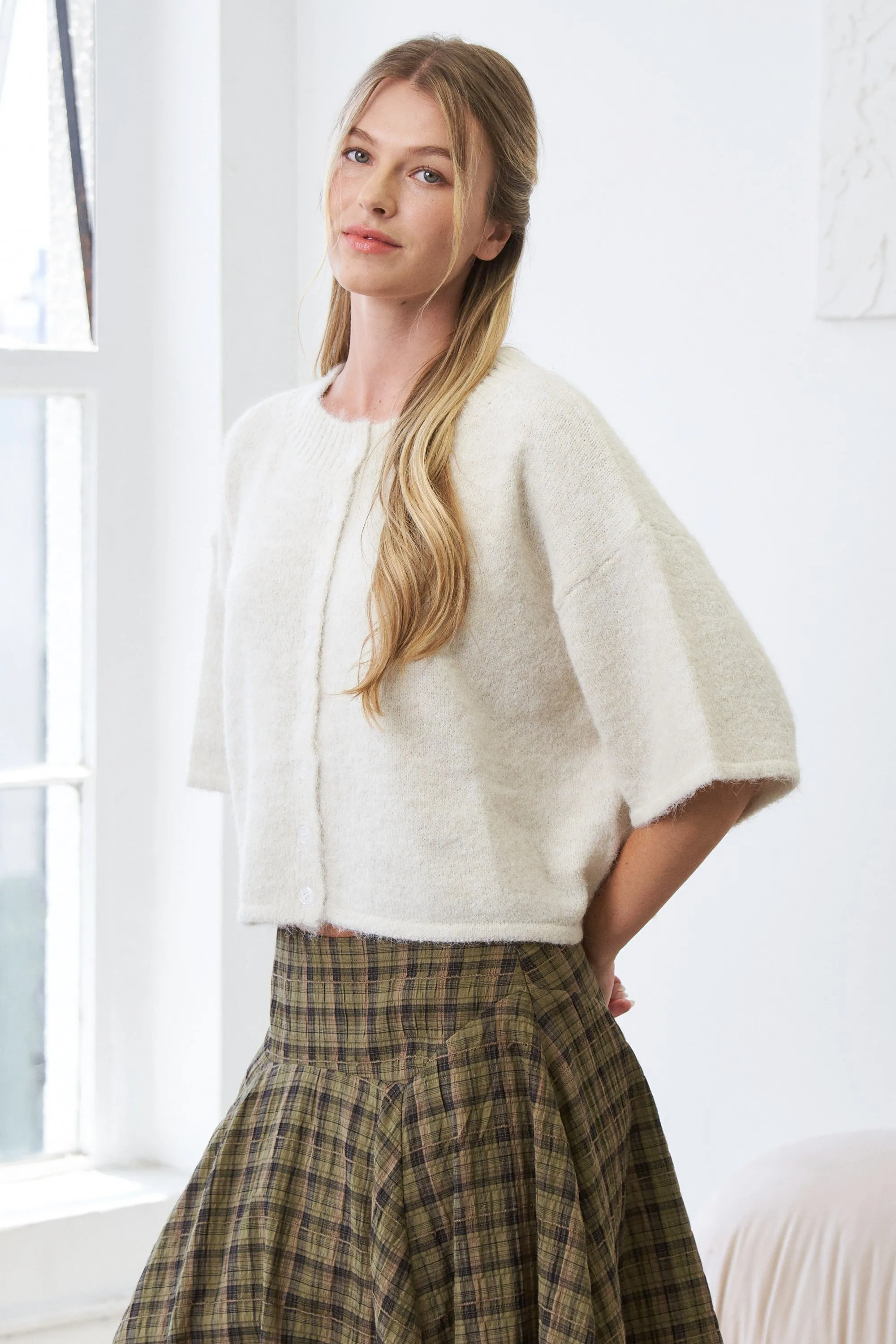 Olivia Button Down Cardigan - Ivory sold by Maude product image thumbnail 2