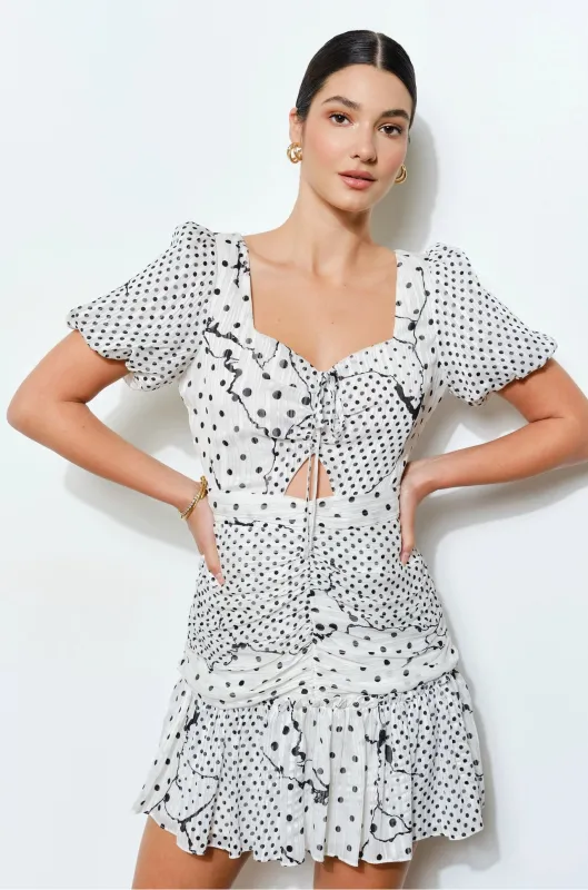 Polka Dot Sweetheart Mini Dress sold by Maude