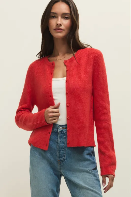 Z Supply Medina Rib Cardigan - Red Lotus made by Z Supply