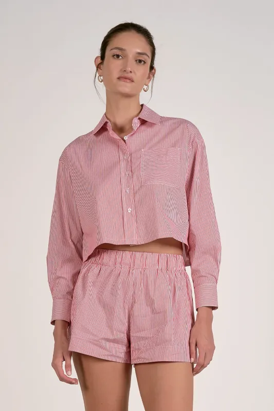 Evelyn Poplin Button Down Top made by Elan