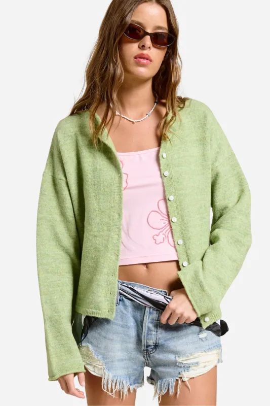 Elise Button Down Cardigan - Basil sold by Maude