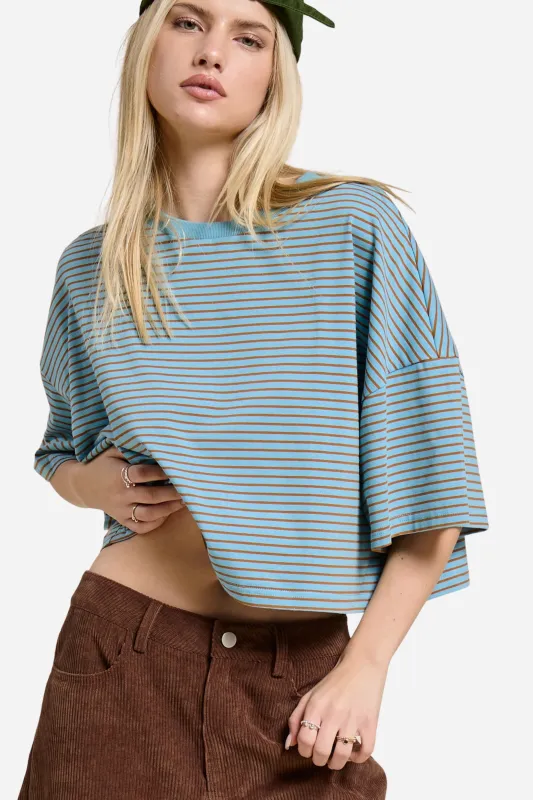 Striped Oversized Tee - Blue made by Mimosa