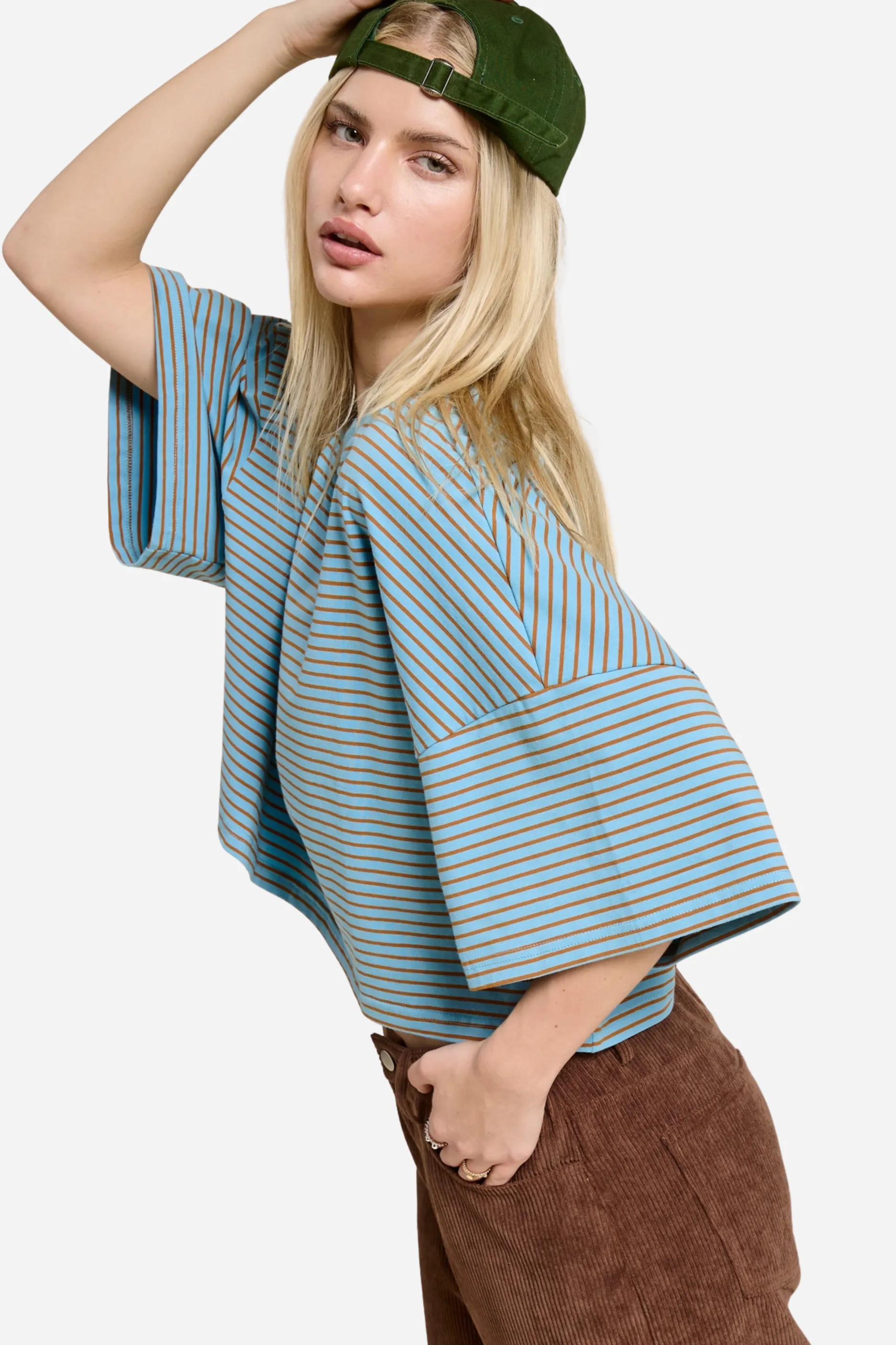 Striped Oversized Tee - Blue sold by Maude product image thumbnail 2