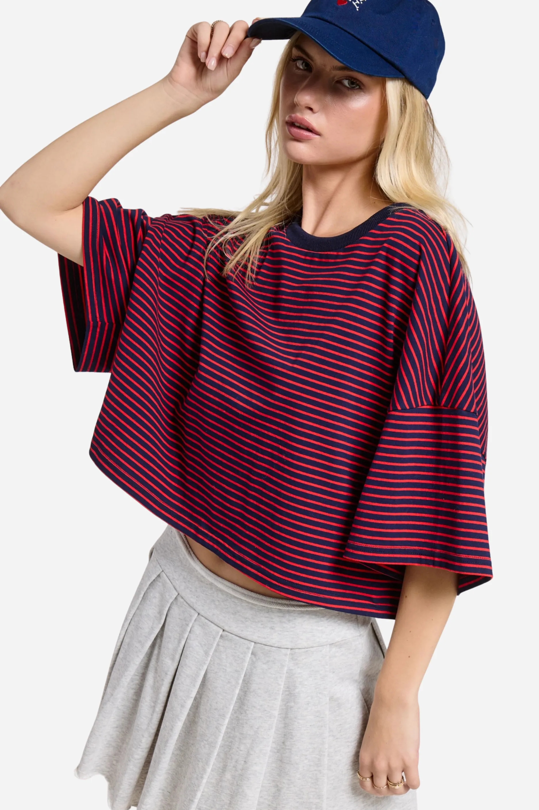 Striped Oversized Tee - Red sold by Maude product image thumbnail 2