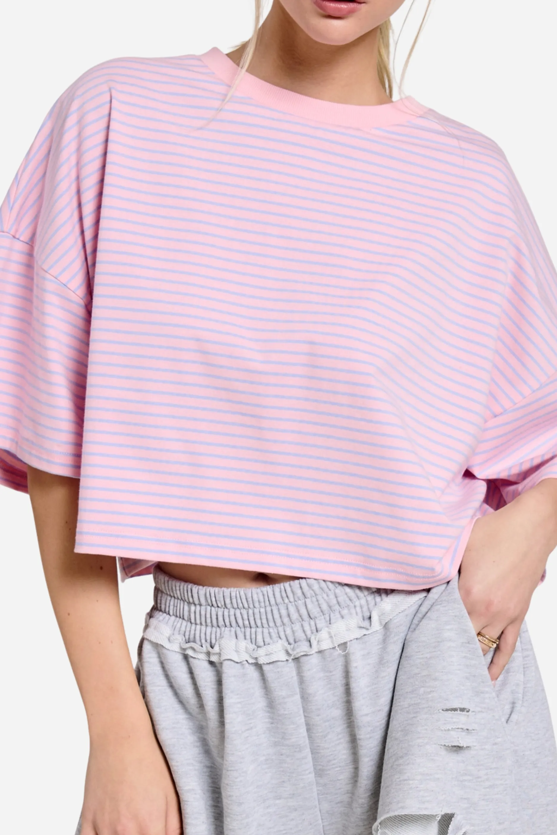 Striped Oversized Tee - Pink sold by Maude product image thumbnail 2
