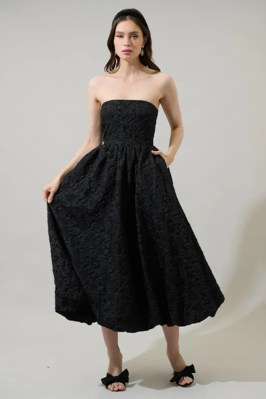 Arielle Jacquard Belle Midi Dress made by Sugarlips