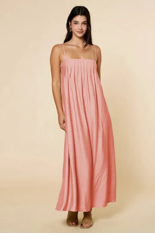 Pleated Maxi Dress - Blush made by Lalavon