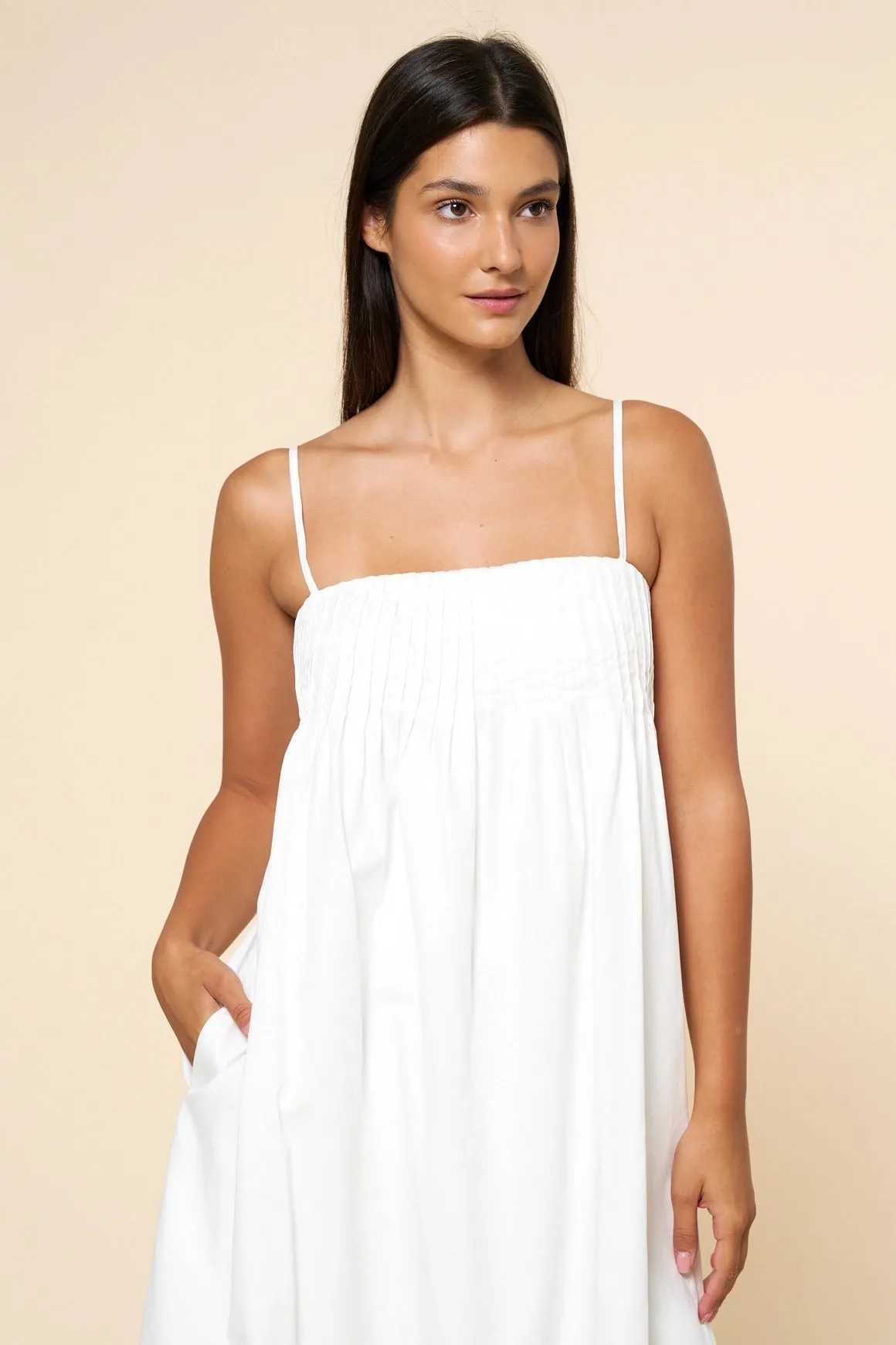 Pleated Maxi Dress - White sold by Maude product image thumbnail 3
