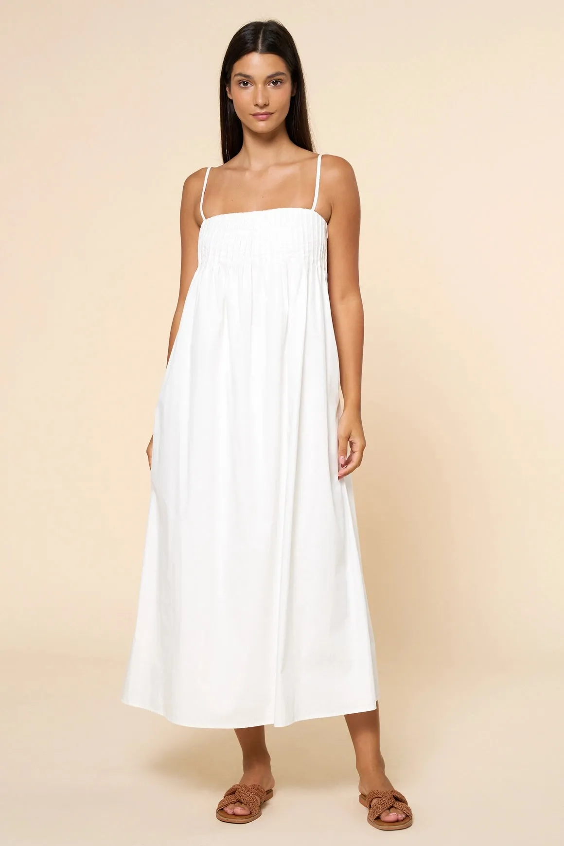 Pleated Maxi Dress - White sold by Maude product image thumbnail 2