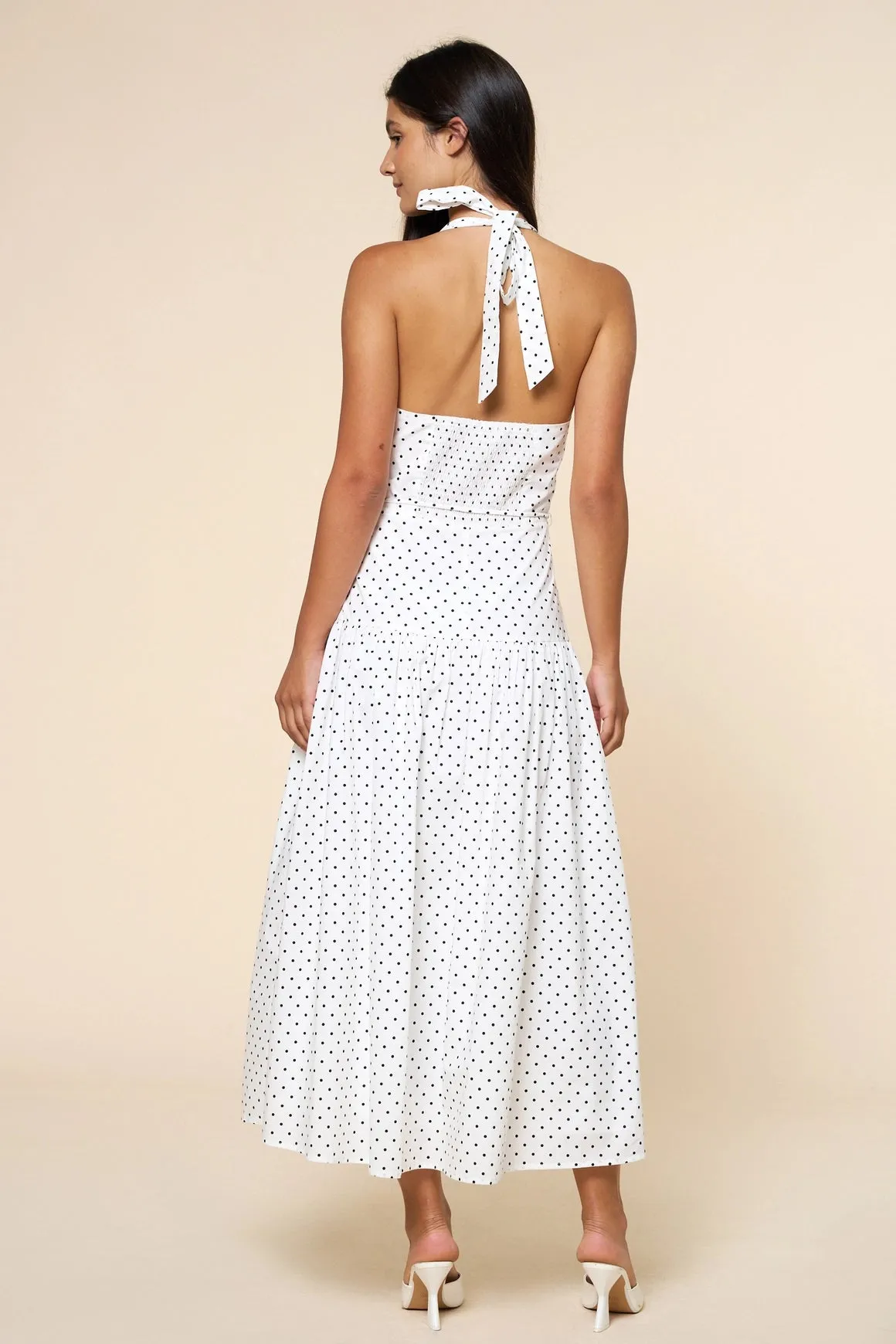 Polka Dot Halter Neck Maxi Dress sold by Maude product image thumbnail 4